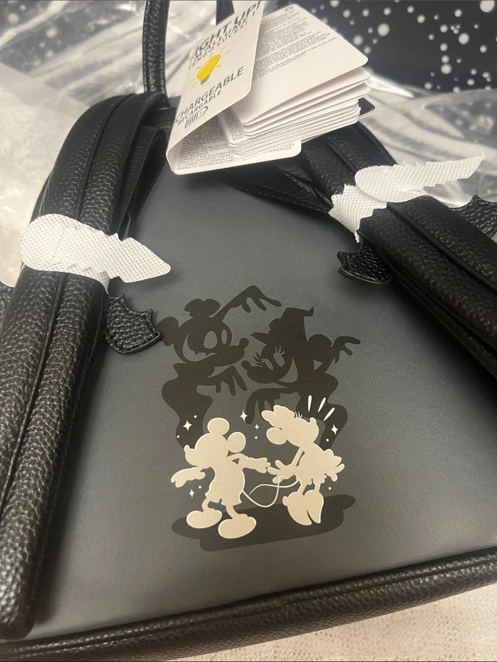 NWT! 2026 Disney Loungefly Mickey & Minnie Ghost Light-Up Glow Mini Backpack